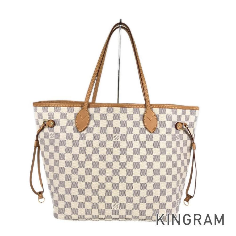 Louis Vuitton Damier Azur White Neverfull Tote Bag